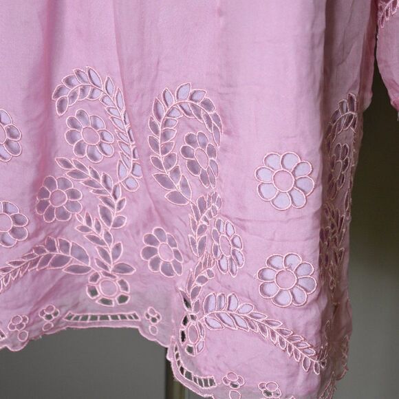 Moschino Pink Silk Laser Cut Out Tunic/Mini Dress Sz 4 - Picture 5 of 10